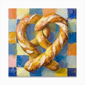 Pastel Checkerboard Pretzel Canvas Print