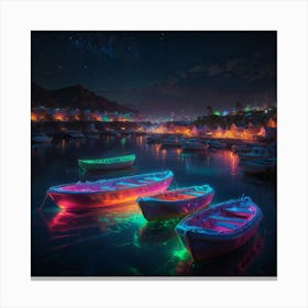 Boats At Night 1 Canvas Print