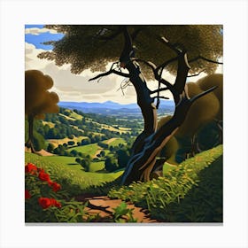 Landscape With Trees 1 Canvas Print