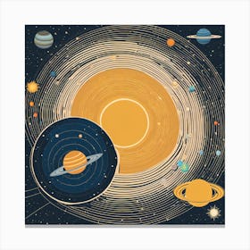 Retro Solar System Canvas Art Canvas Print