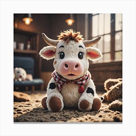 Cow Stuffed Animal Canvas Print