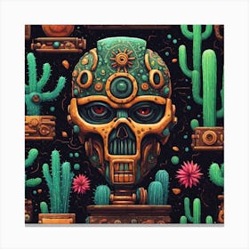 Cactus Skull Canvas Print