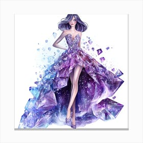 Beautiful Woman In A Purple Dress Canvas Print