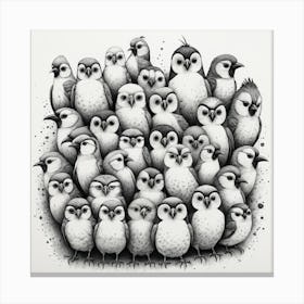 Flock Of Owls Canvas Print