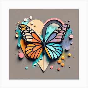 Butterfly In A Heart Canvas Print