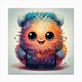 Firefly Whimsical Fluffy Smartphone Creature With A Playful Charm 60104 (2) Canvas Print