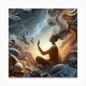 Woman In Space 3 Canvas Print