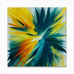 Gorgeous, distinctive yellow, green and blue abstract artwork 13 Canvas Print