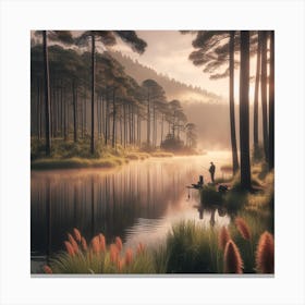 Sunrise In The Forest 3 Canvas Print
