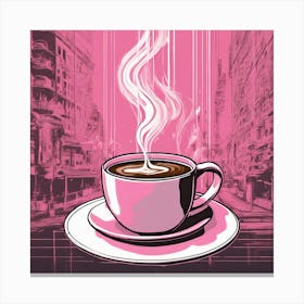 Pink Coffee Cup Canvas Print