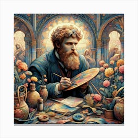 Artist At His Easel Canvas Print