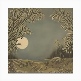 Moonlight In The Woods Canvas Print