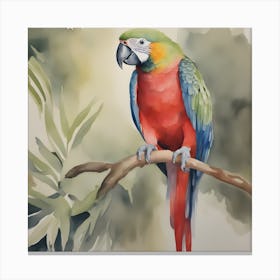 Watercolour Parrot Painting Canvas Print