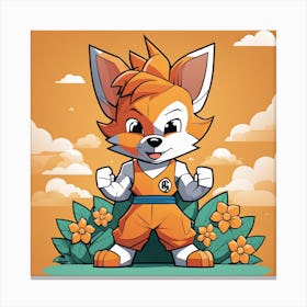 Cute Cartoon Dog Goku (13) Canvas Print