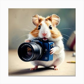 Hamster With Camera 5 Canvas Print