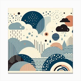 Scandinavian style, Clouds and rain 1 Canvas Print