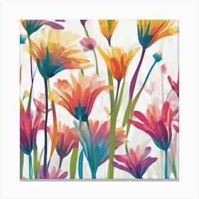 Flowers On A White Background Canvas Print