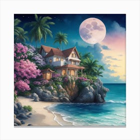 House On The Beach Canvas Print