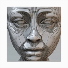 3d Model Of A Woman'S Face Canvas Print