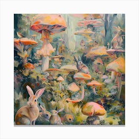 Rabbits In The Forest Canvas Print