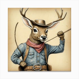 Cowboy Deer 8 Canvas Print