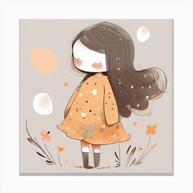 Little Girl In The Meadow Canvas Print