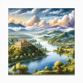 Castle In The Mountains Canvas Print