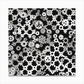 Gears On Black Background 14 Canvas Print