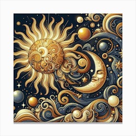 Sun And Moon 3 Canvas Print