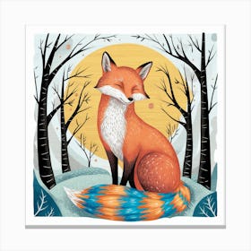 Rainbow Fox Nursery (3) Canvas Print