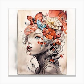 Butterfly Girl Canvas Print