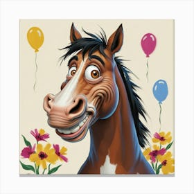 Happy Birthday Horse 3 Canvas Print