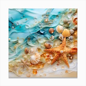 Starfish And Shells Canvas Print