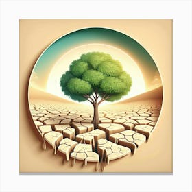 Tree In The Desert Canvas Print