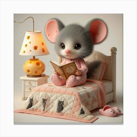 The mouse is reading a book 1 Canvas Print