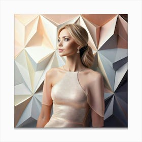 Firefly Elegant Woman With A Dreamy Geometric Background 47529 Canvas Print