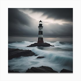 Lighthouse At Dusk Canvas Print