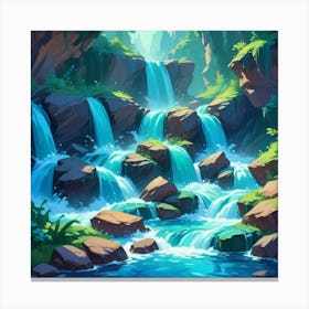 Waterfall In The Forest 101 Canvas Print