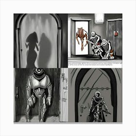 Old Grey Door Of Horrors Canvas Print