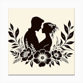 Silhouette of Couple 6 Canvas Print
