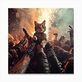 Rock And Roll Cat Canvas Print