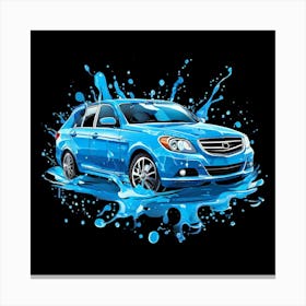 Logo Vector Car Wash Clean Soap Bubbles Water Splash Detailing Automotive Foam Service (11) Canvas Print