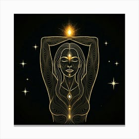 Golden Woman With Star 1 Canvas Print