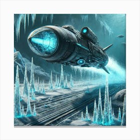 A Futuristic Sci Fi Depiction Of An Ice Torpedo In Canvas Print