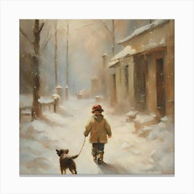 Boy And His Dog Canvas Print