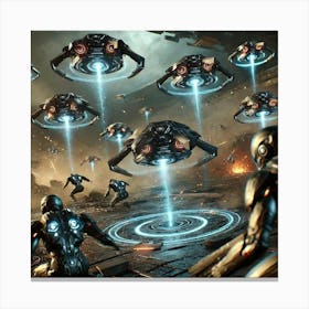 Asterian Drone Swarm Swarm Tactics Canvas Print