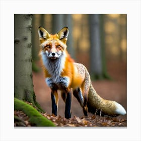 Red Fox In The Forest 10 Canvas Print