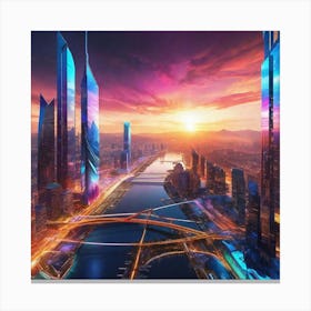 Futuristic Cityscape 118 Canvas Print