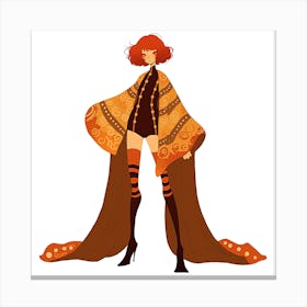 Girl In A Cloak Canvas Print