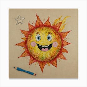 Sun Drawing 2 Canvas Print